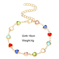 Baroque Heart Bracelets for Girls Colorful Acrylic Beads Bohemian Wrist Jewelry Candy Color Summer Beach Vacation Gift