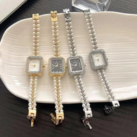 Pearl Studded Strap Watch Luxury