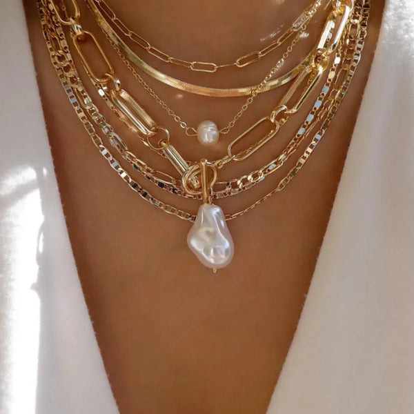 Multi Layer Crystal Pendant Necklaces