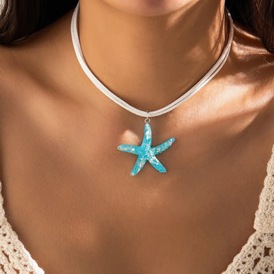 Turquoise Resin Starfish Necklace