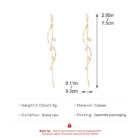 Korean Fashion Luxury Long Tassel Earrings For Women Ins Rotating Twisted Zircon Dangle Earings Gold Color Jewelry Gift KDE208