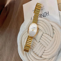 Fashion Ultra-thin Strap Women Watches Oval Dial Analog Quartz Wristwatch Girls Clock Reloj Mujer（Without Box）