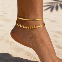 Layered Snake Chain Anklet Set
