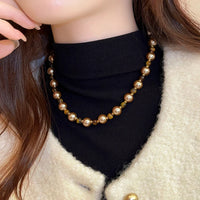 Maillard Natural Tiger's-eye Champagne Pearl Bead Necklace For 2024 Fashion Jewelry Women's Sexy Sweater Chain Neck Accessories