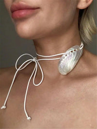 Exaggerated Natural Shell Collarbone Chain Charm Necklace Rope Chain Y2K Summer Beach Vacation Charms Jewelry For Women