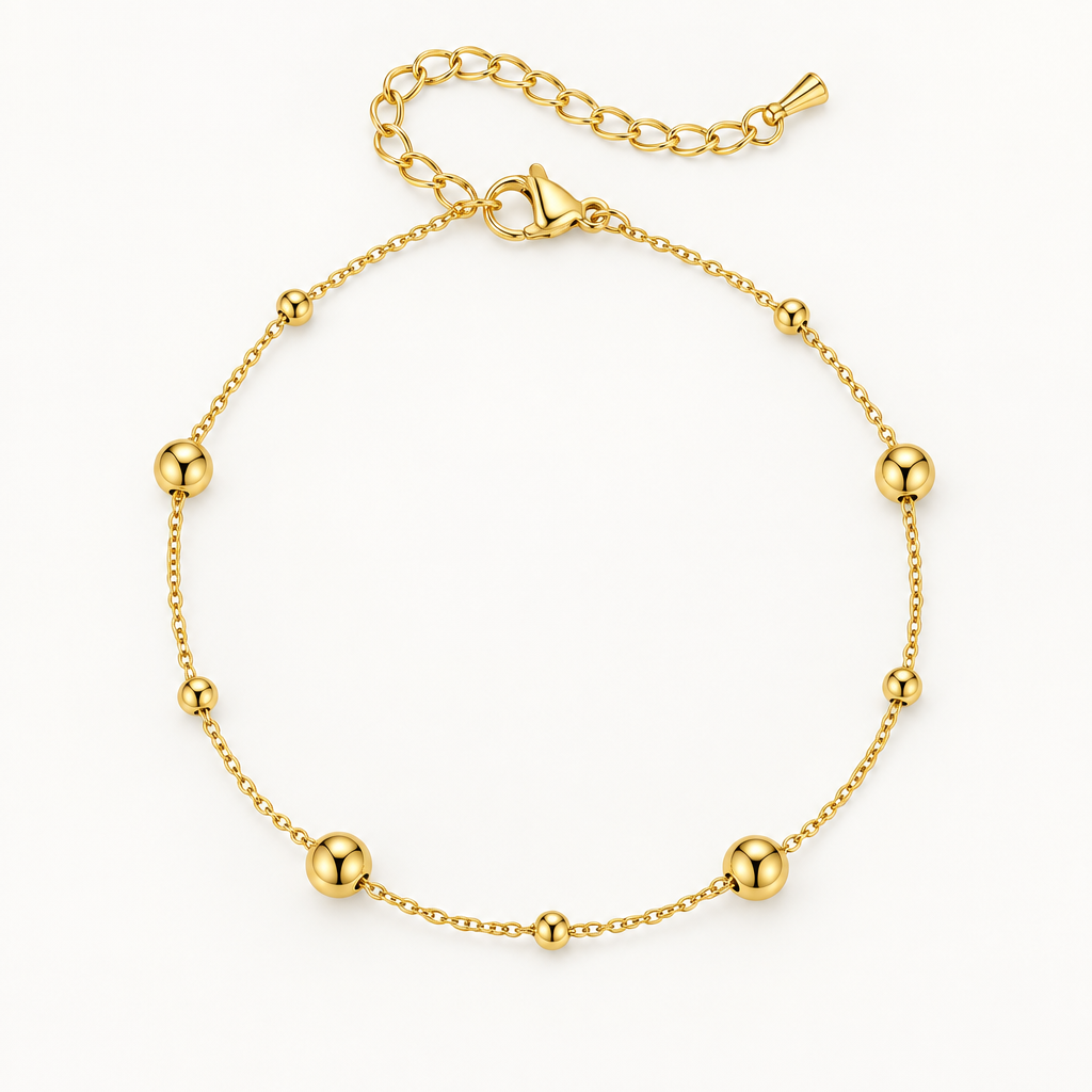 Gold Beaded Anklet