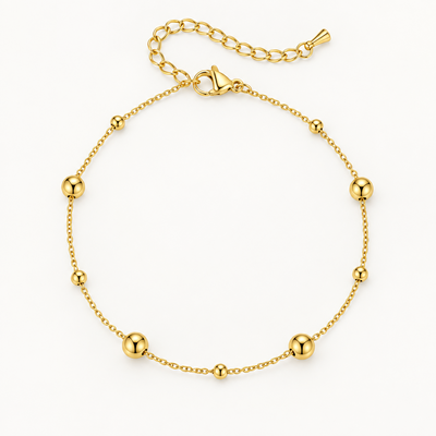 Gold Beaded Anklet