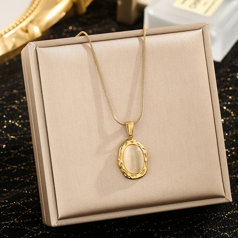 18K Gold-Plated Cat Eye Necklace