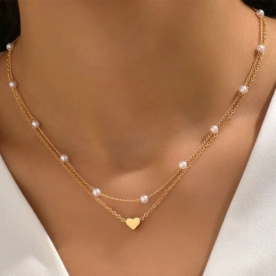 Heart Pearl Necklace