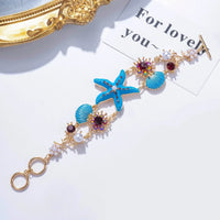 Starfish Shell Bracelet Crystal