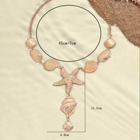 Ocean Vacation Conch Starfish Shell Geometric Necklace