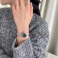 Pearl Studded Strap Watch Luxury