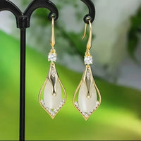 Cat's Eye Stone Pendant Earrings