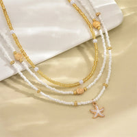 Starfish Shell Pendant Necklace Beach
