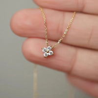 316L Stainless Steel Simple Elegant Clover Zirconia Pendant Necklace For Women New Trendy Fine Neck Chain Jewelry Gift