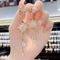 Rhinestone Long Tassel Earrings Wedding