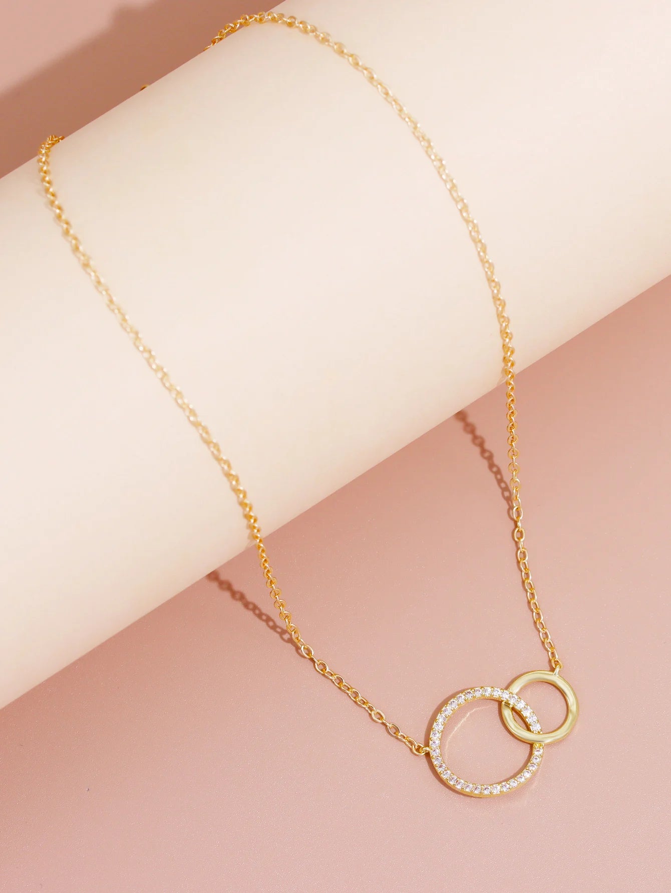 Double Circle Pendant Necklace