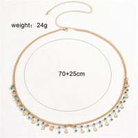 Blue Crystal Scallop Waist Chain