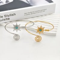 Alloy Sun Turquoise Cuff Bangle Twist Line
