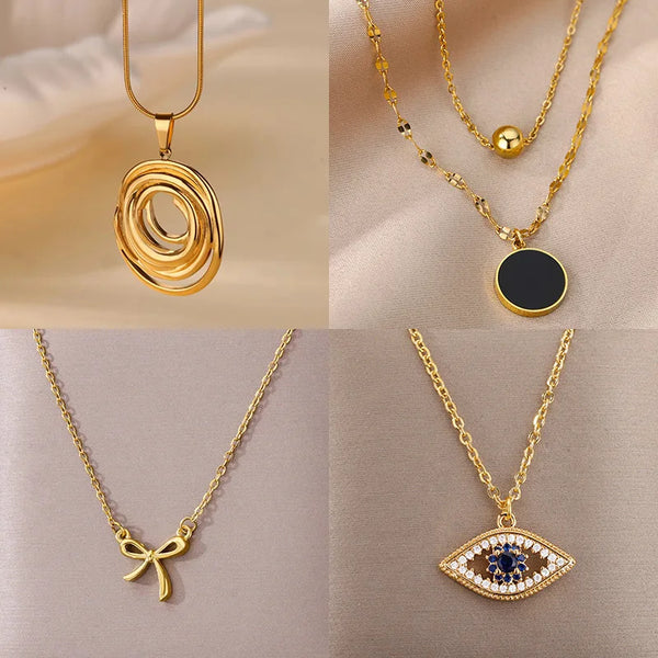 Oval Oval Pendant Necklace Christmas