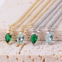 Zirconia Light Blue Necklace 18k
