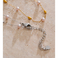 Faux Pearl Station Necklace