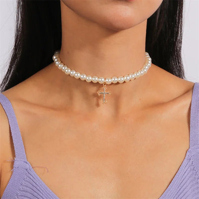 Pearl Cross Necklace