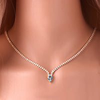 Zircon Teardrop Necklace