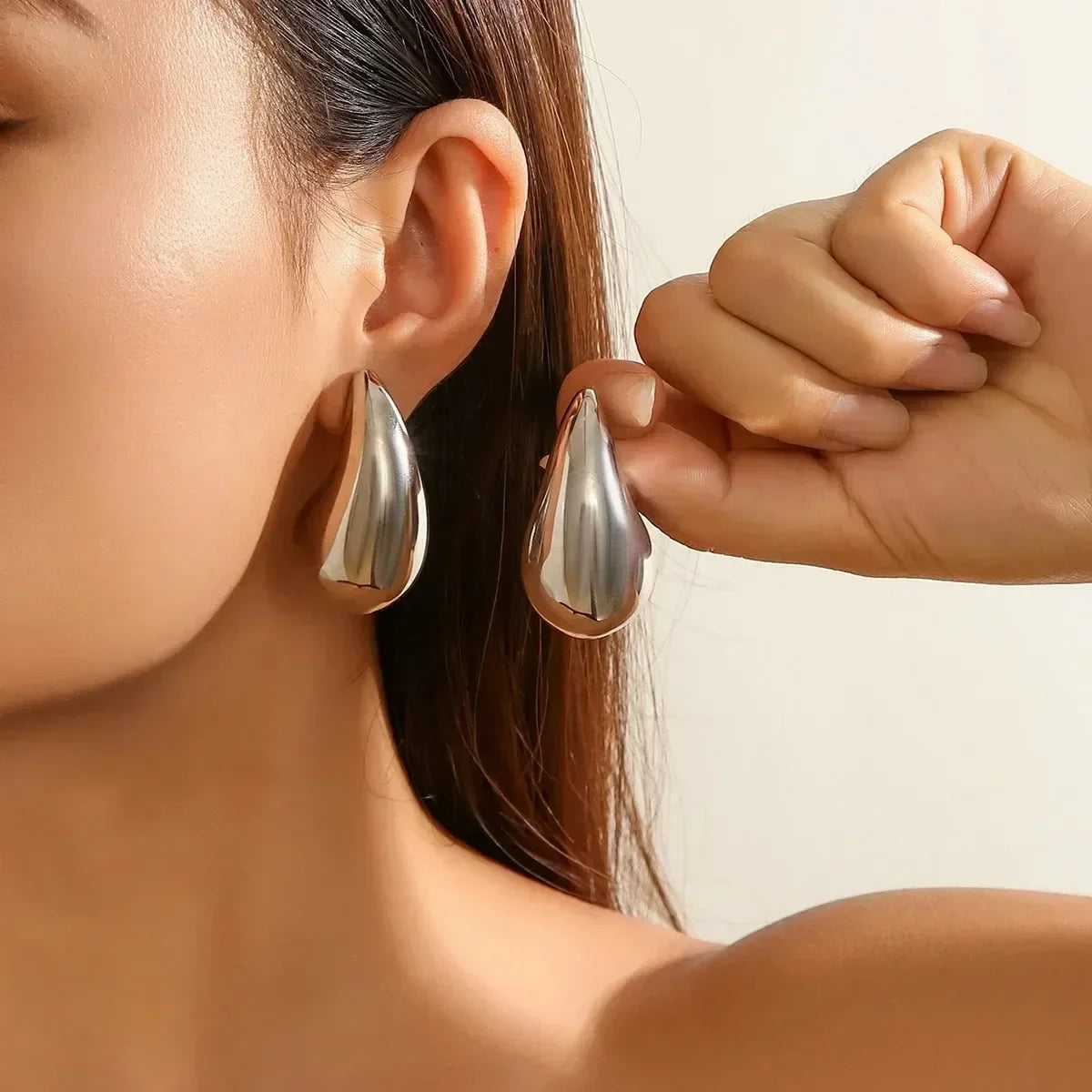Dome Teardrop Hoops