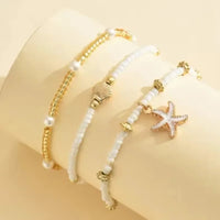 Starfish Shell Beaded Anklet