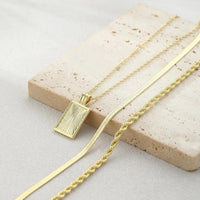 Platedlayered Pedant Chain Necklace Gold