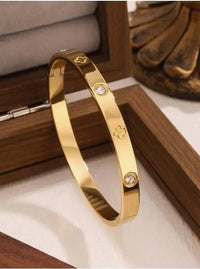 Flower Zirconia Bangle Bracelet Jewelry