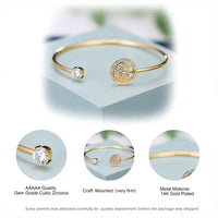 Europe and America Style Simple Delicacy Embed Zircon Tree of Life Bangle Elegance  for Women Open Mouths Bracelet Paty Jewelry
