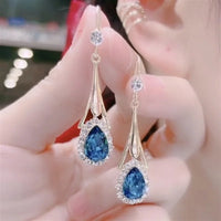 Luxury Shiny Crystal Pendant Earrings