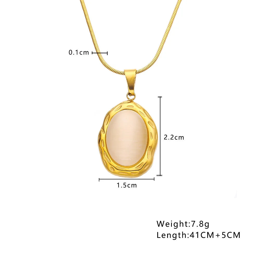 18K Gold-Plated Cat Eye Necklace