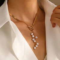 Tassel Flat Snake Bone Necklace Jewelry
