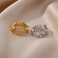 Zircon Bar Rings For Women Stainless Steel Bar Opening Geometric Ring 2025 Trending Luxury Wedding Aesthetic Jewelry anillos