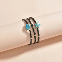 Turquoise Starfish Anklet Set