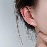 Eight-Point Star Zircon Earrings