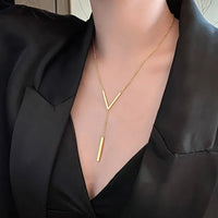 Vertical Bar Pendant Necklace