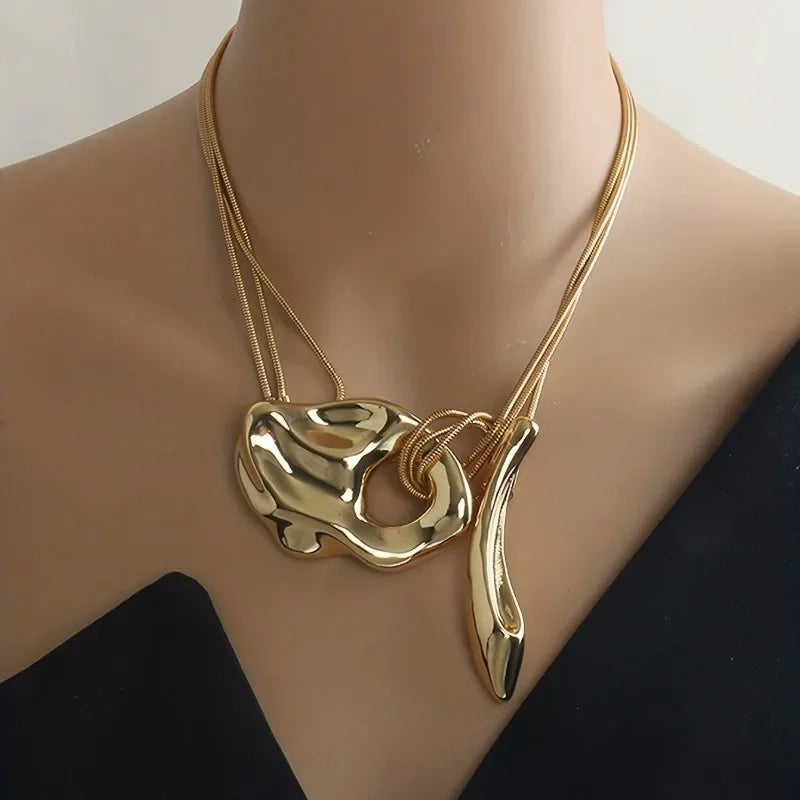 Molten Gold Pendant Necklace
