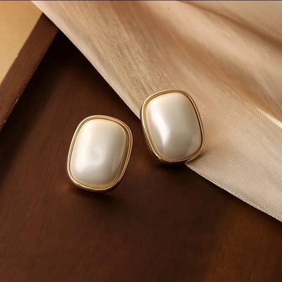 Silver Square Stud Earrings