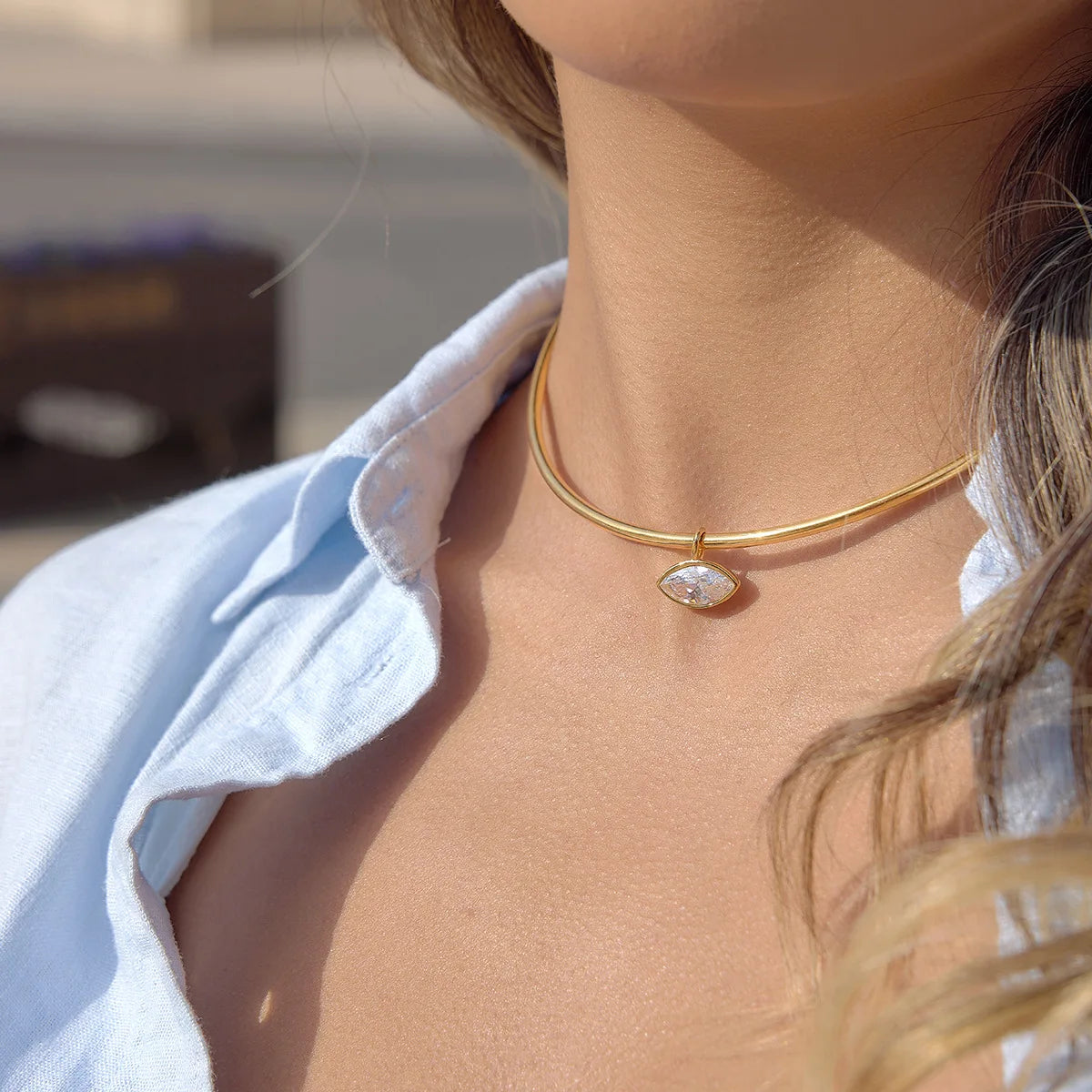 Zircon Collar Necklace