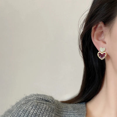 Gold Heart Earrings