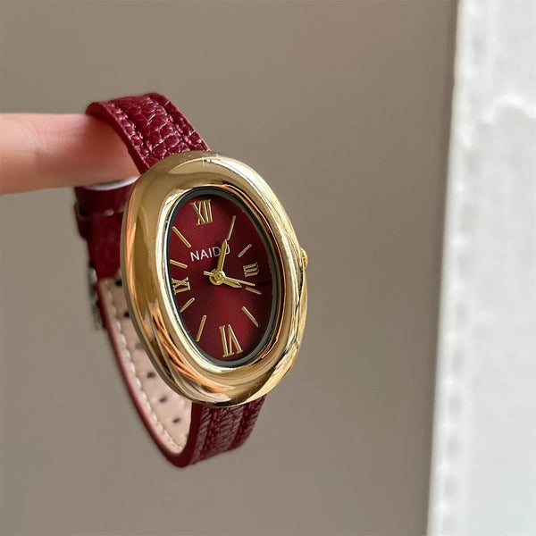 Oval Dial Watch Leather