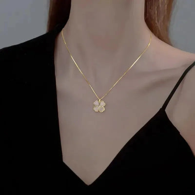 Stainless Steel Flower Chain Necklace