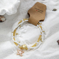 Starfish Pearl Anklet Set