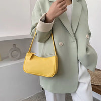 Leather Shoulder Underarm Bags Solid