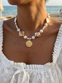 Bohemian Ocean Shell Faux Pearl Pendant Necklace Summer Beach Vacation Choker Fashion Jewelry