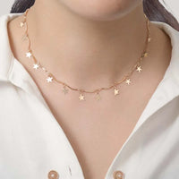 Fashion Gold Color Star Tassel Pendant Necklace For Men Women Minimalist Metal Geometric Clavicle Chain Chokers Jewelry
